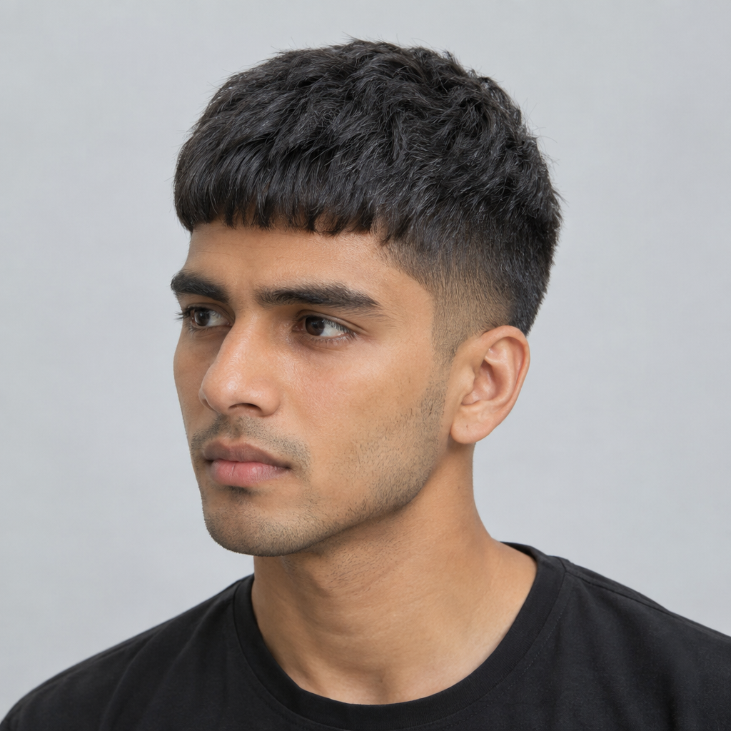 Caesar cut low-maintenance formal hairstyle for men
