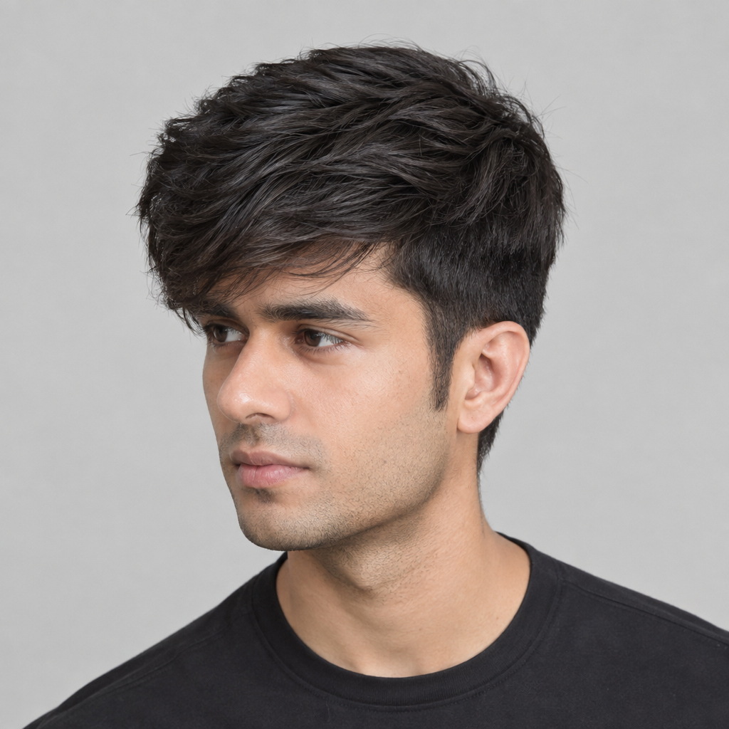 Side-swept fringe formal hairstyle for men
