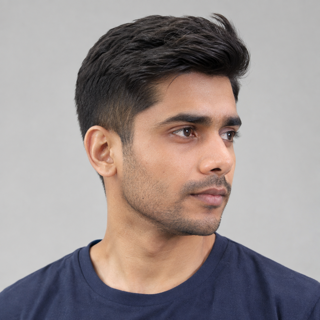Ivy League formal haircut for men with side-swept top