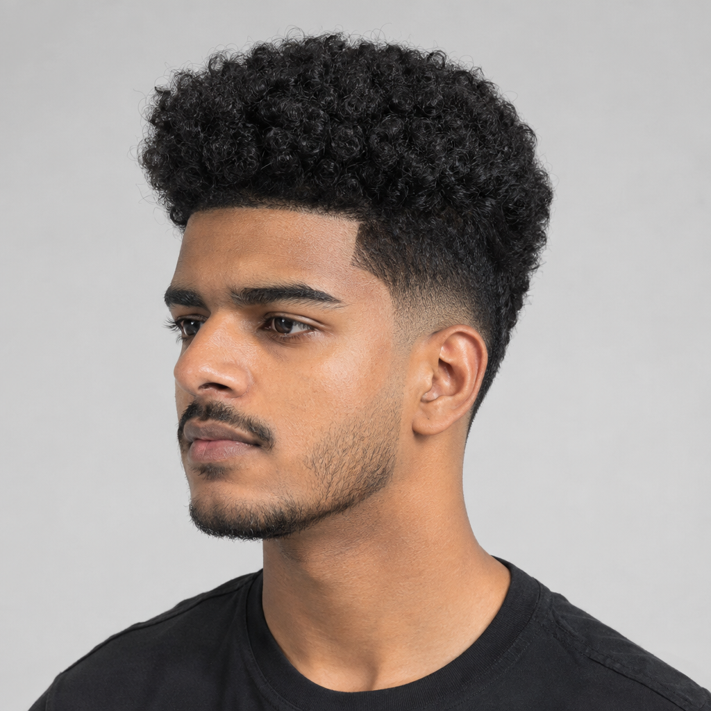 Coily high-top taper formal hairstyle for men