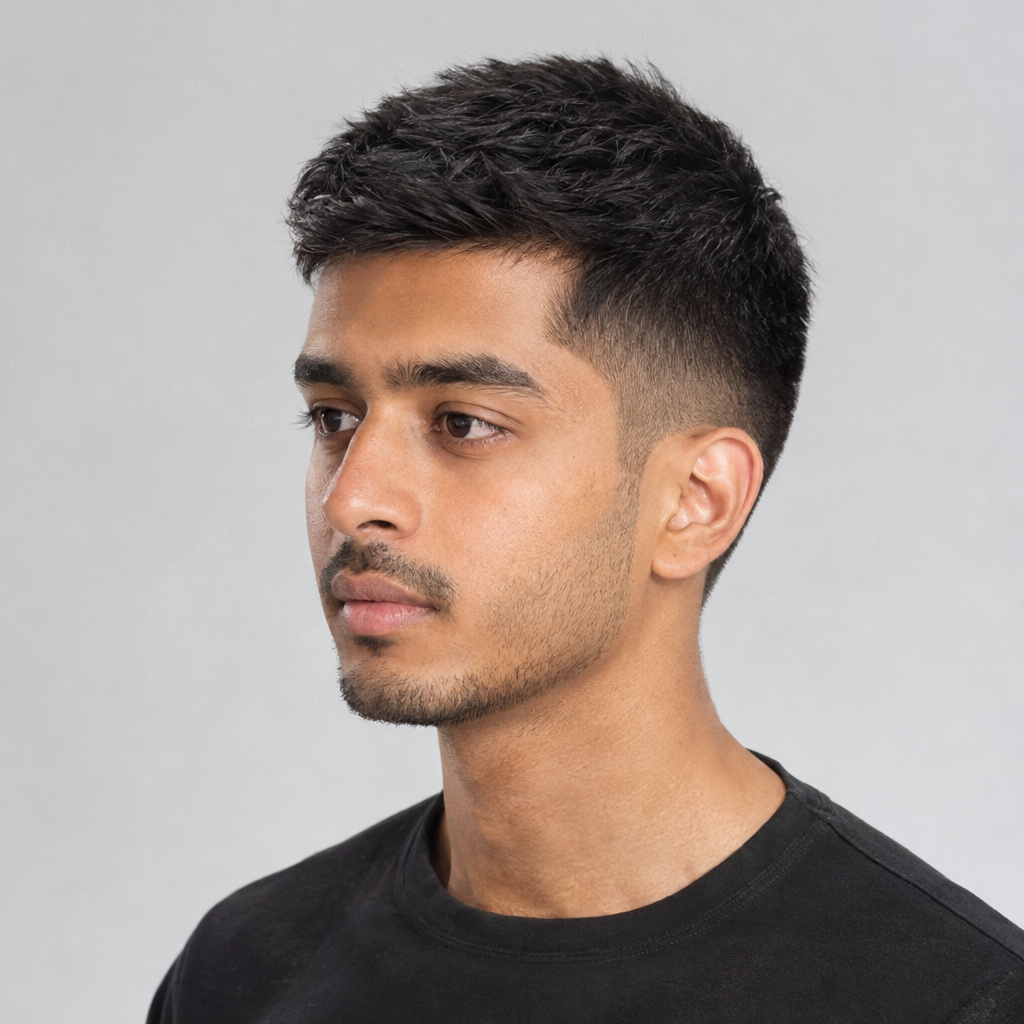 Tapered crew cut professional hairstyle for men