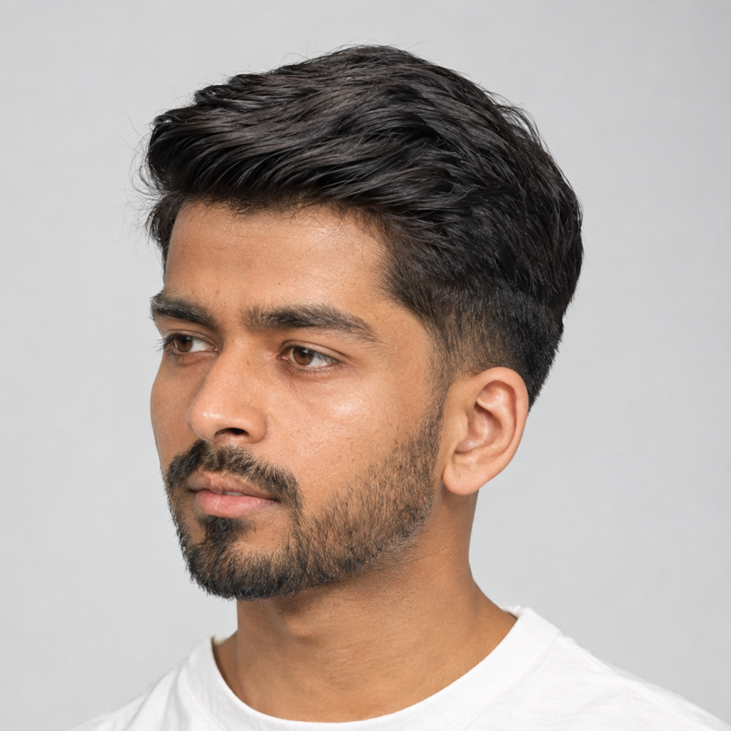 Comb-over taper formal hairstyle for men