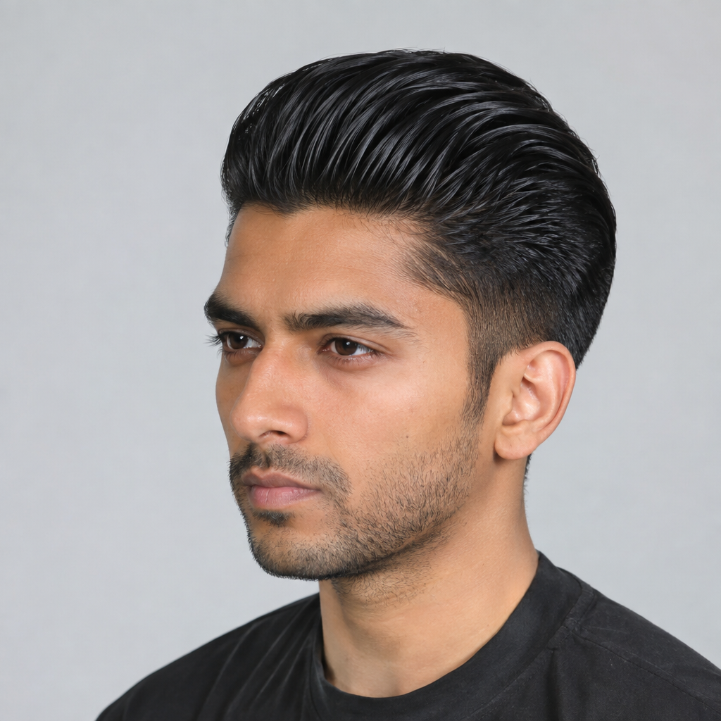 Classic slick-back formal hairstyle for men