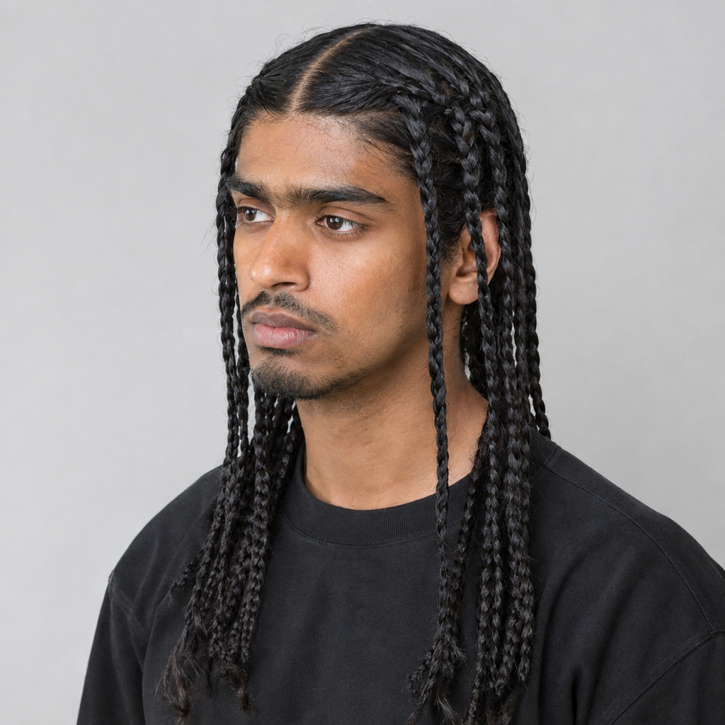 Long braid hairstyle for men