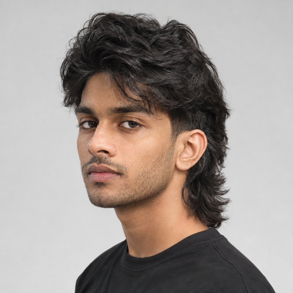 Modern long mullet hairstyle for men