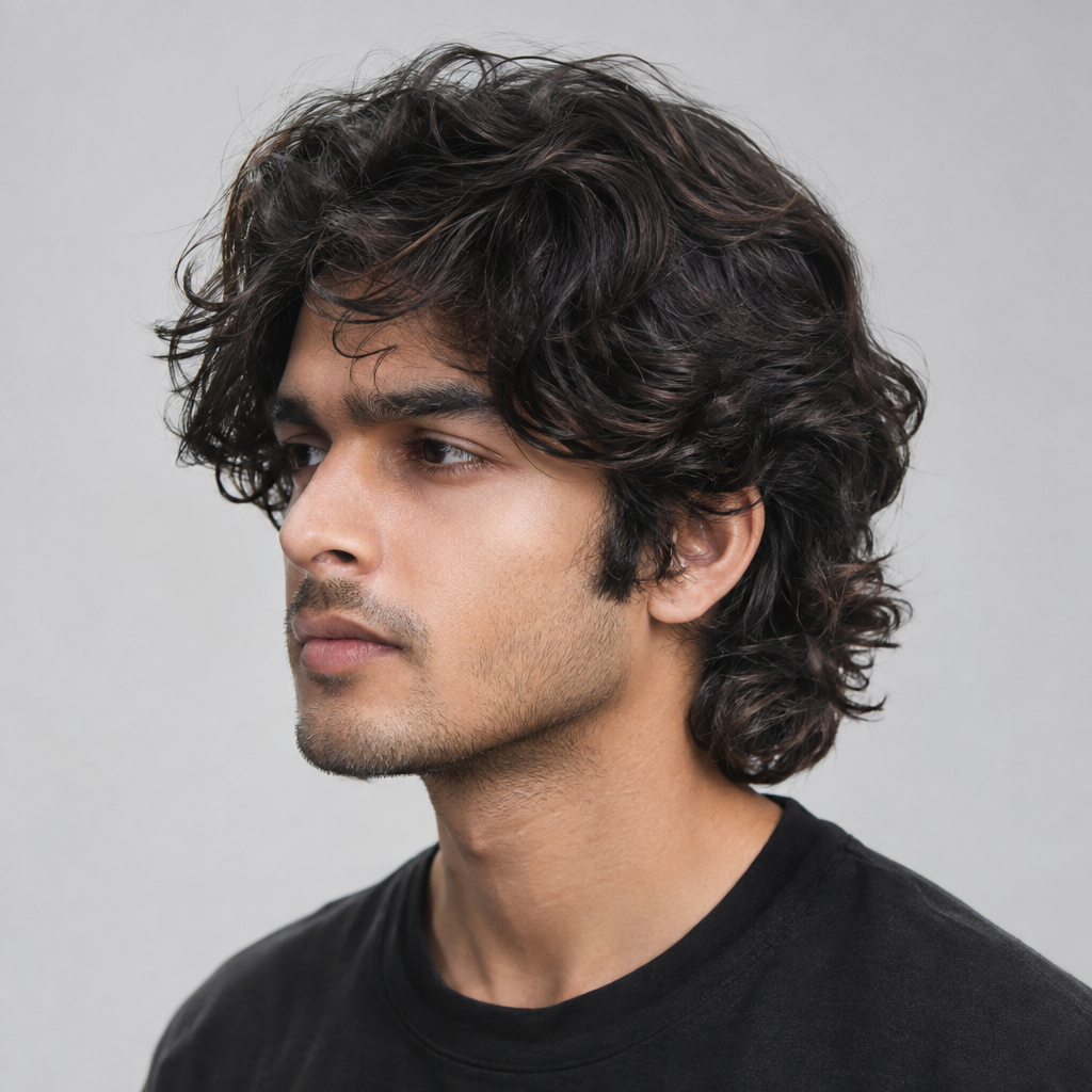 Long wavy surfer hairstyle for men