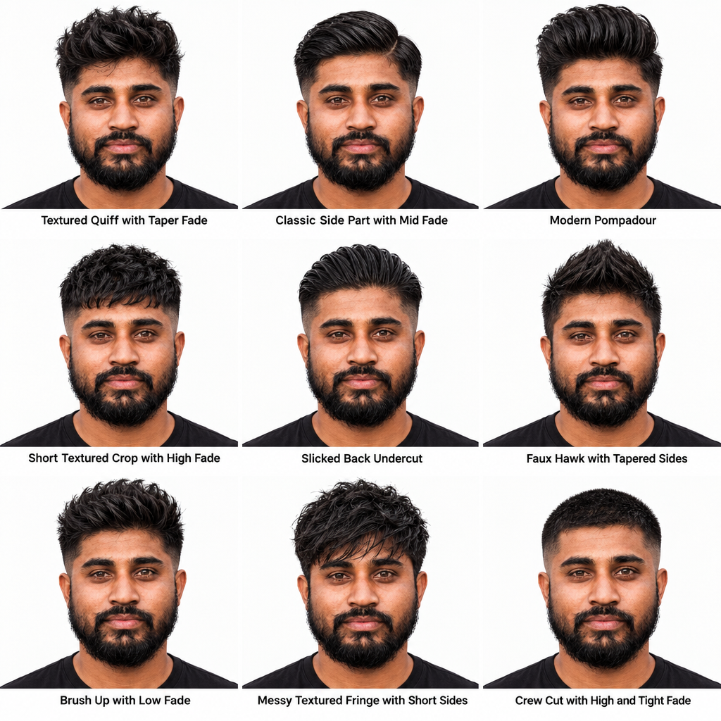 Nine AI-recommended hairstyles for this person