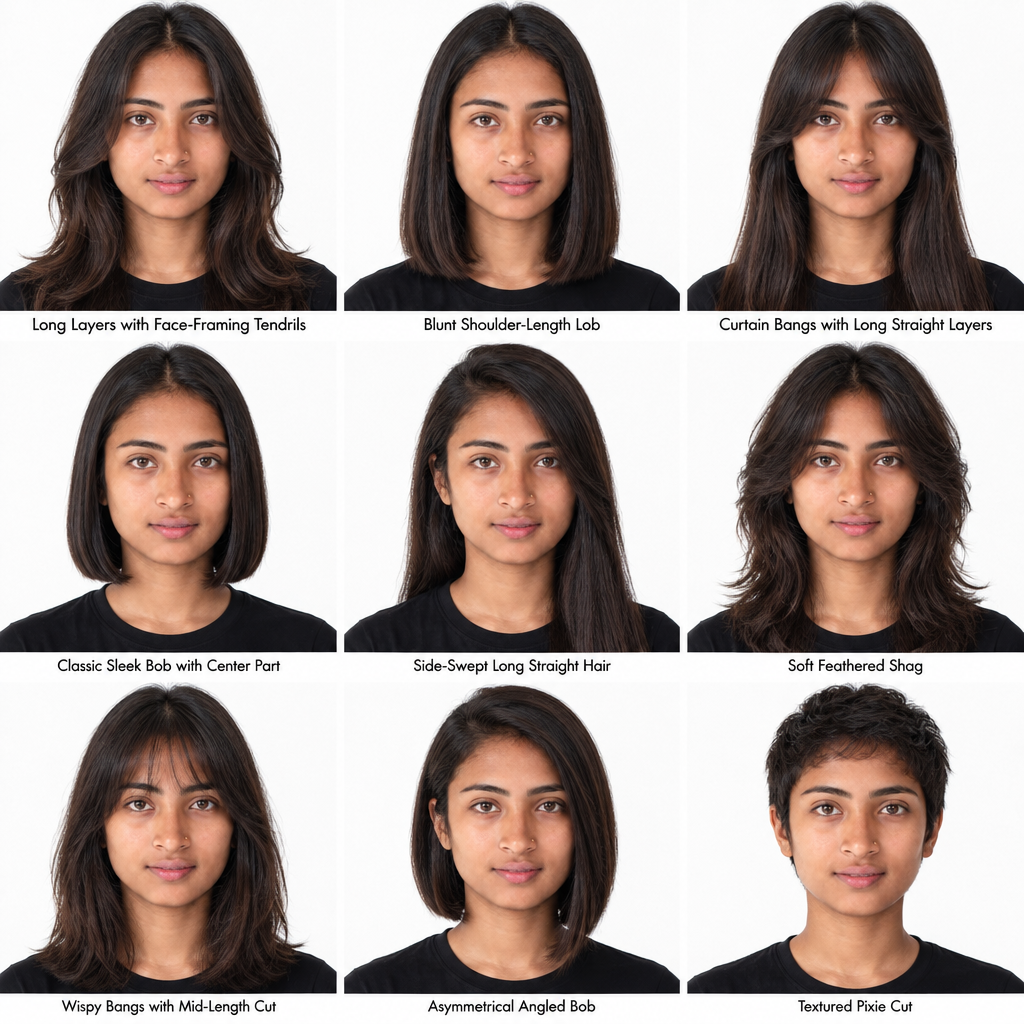 Nine AI-recommended hairstyles for this person