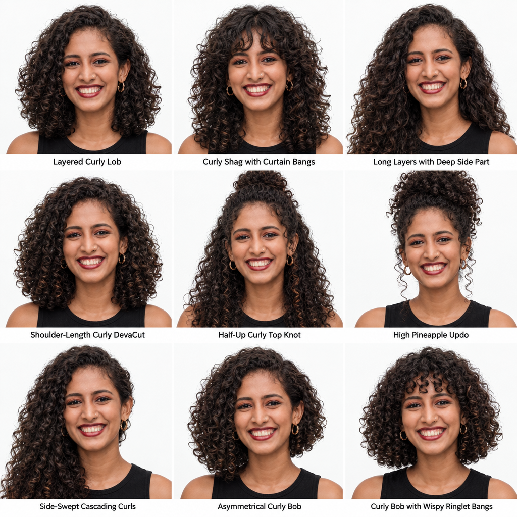 Nine AI-recommended hairstyles for this person