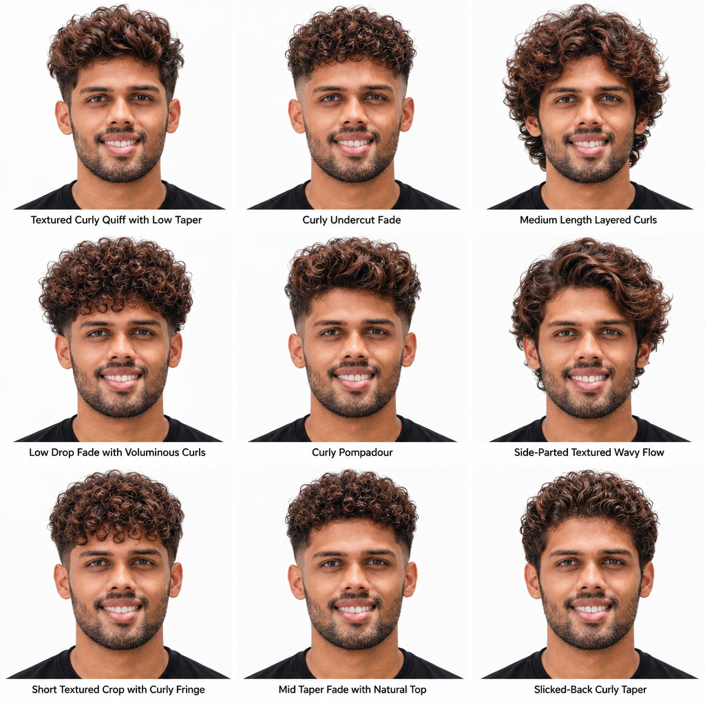 Nine AI-recommended hairstyles for this person