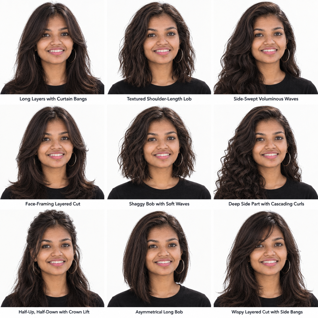 Nine AI-recommended hairstyles for this person