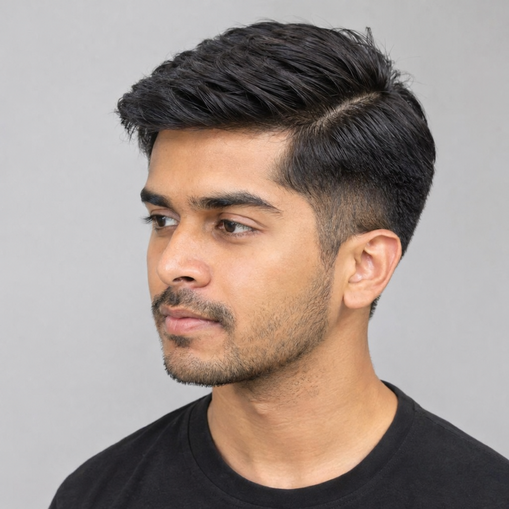 Short side-part taper for men