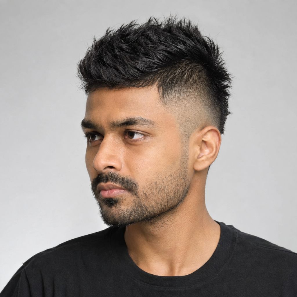Short mohawk fade for men