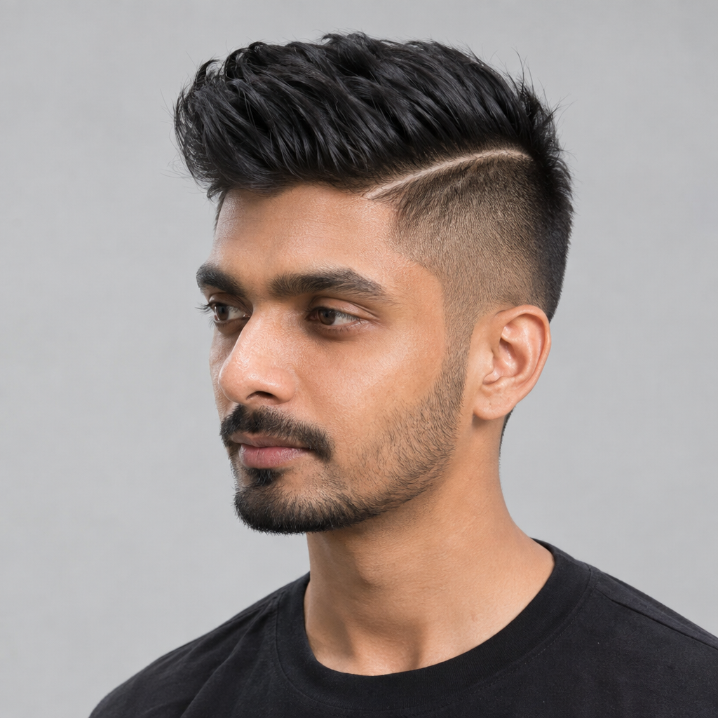 Hard part undercut short hairstyle for men