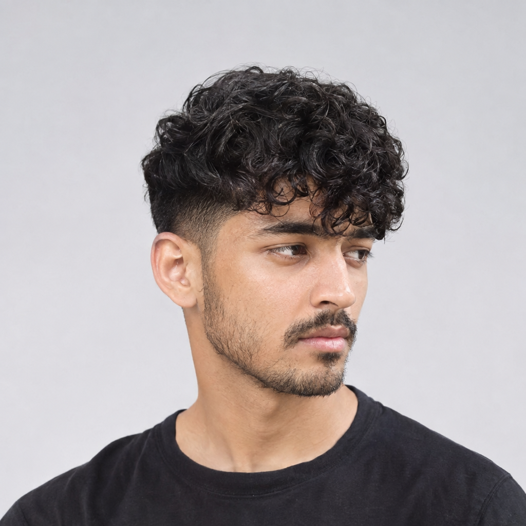 Curly French crop hairstyle for men