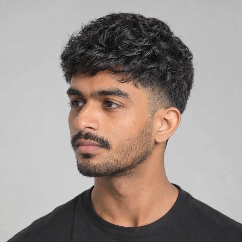 Wavy textured crop for men