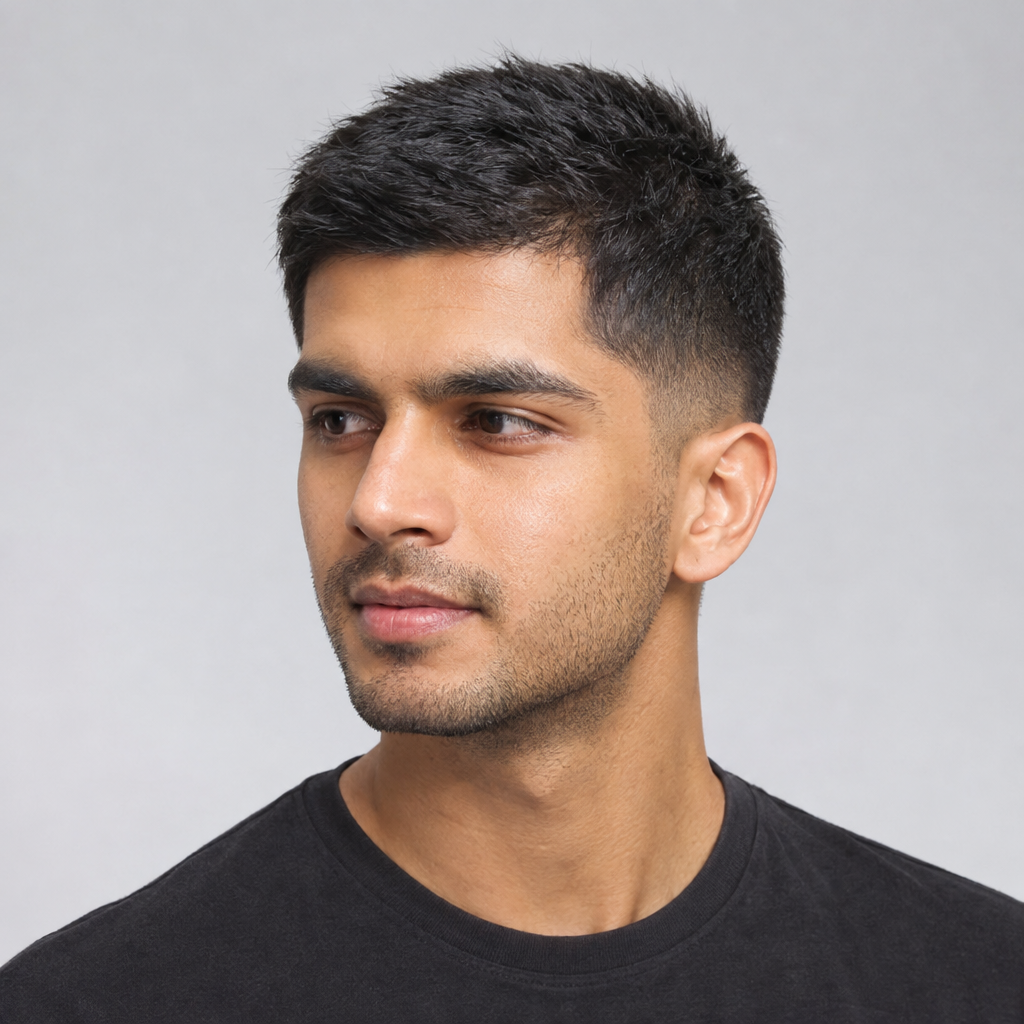 Classic crew cut hairstyle for men
