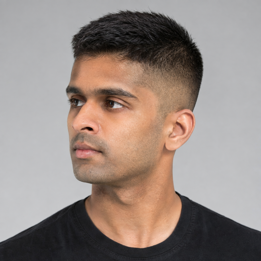 High and tight short haircut for men