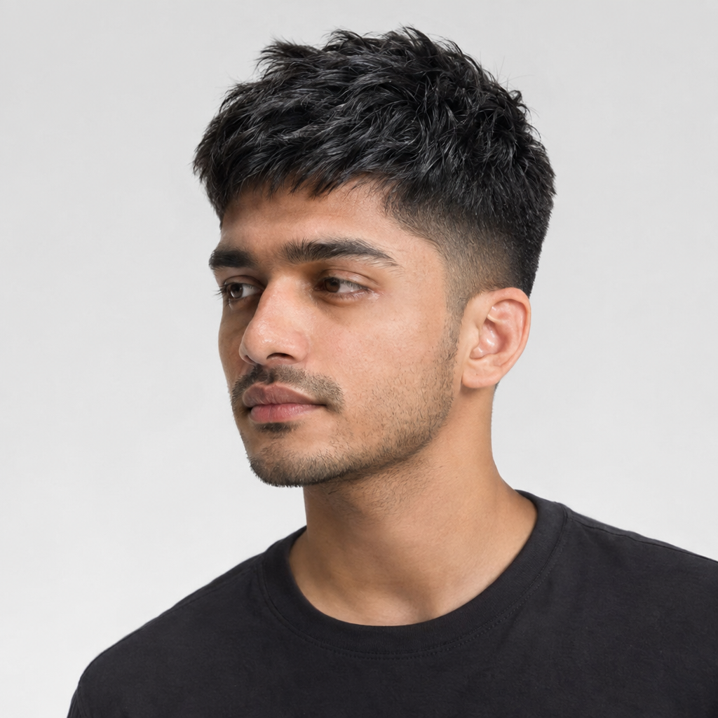 Textured crop trending hairstyle for men in India