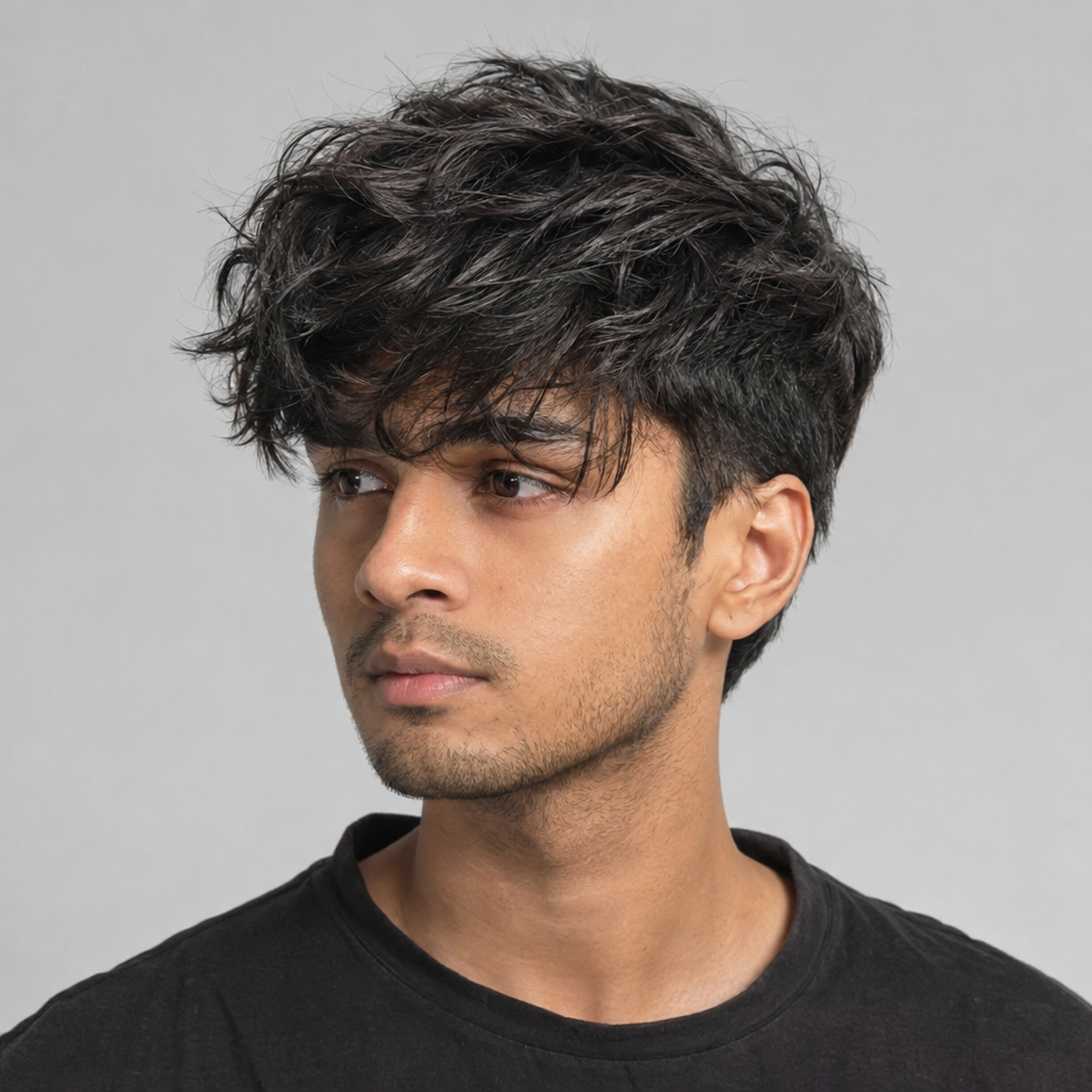 Messy fringe trending hairstyle for men