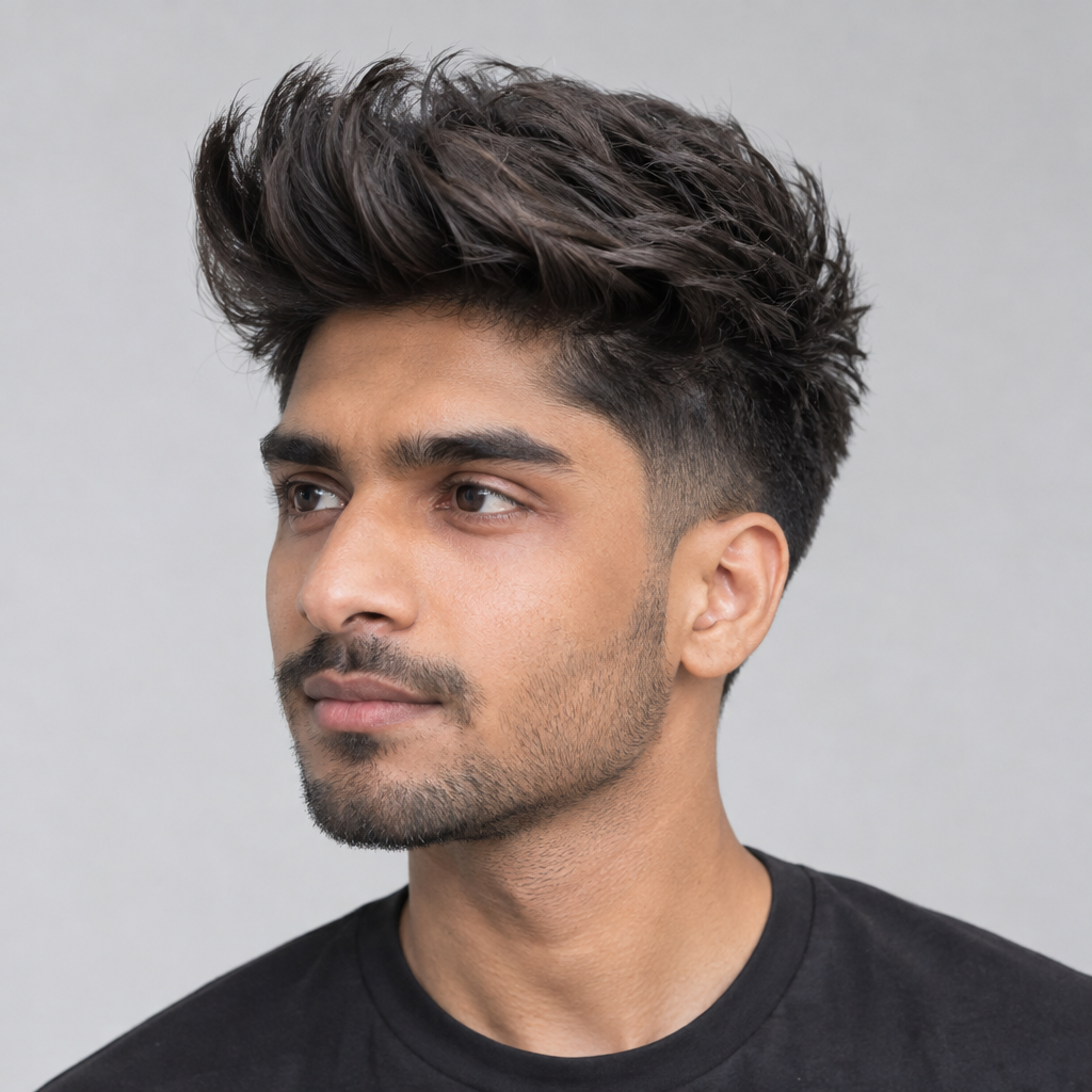 Textured quiff hairstyle for men