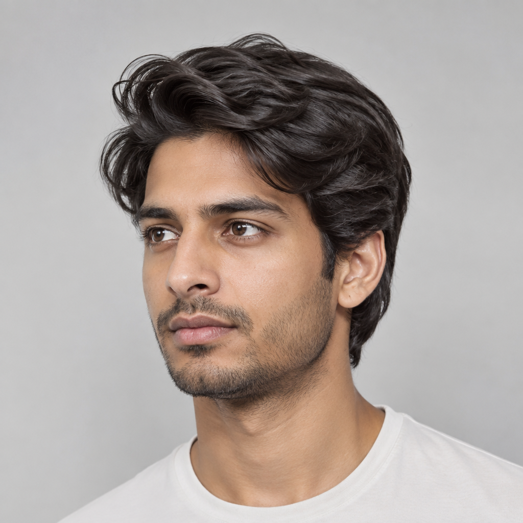 Natural brush back hairstyle for men