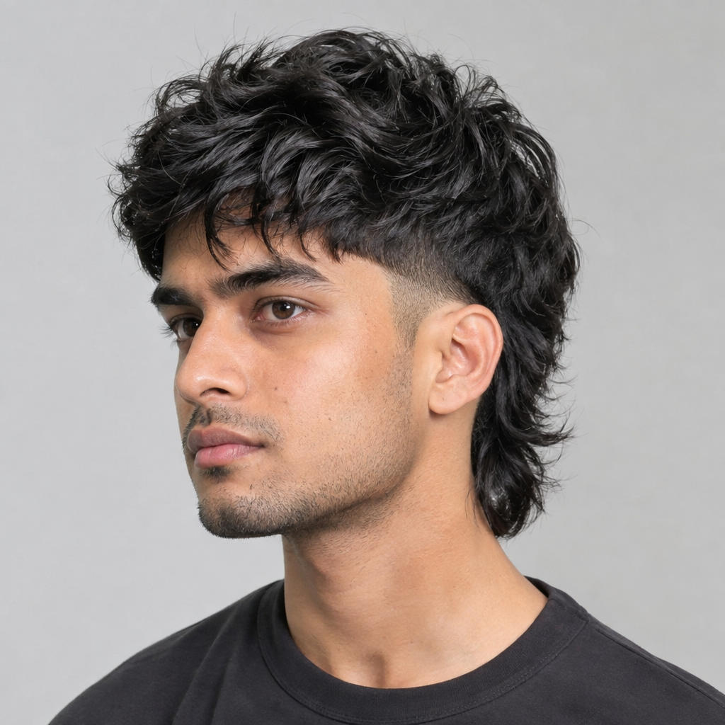 Modern mullet trending hairstyle for men