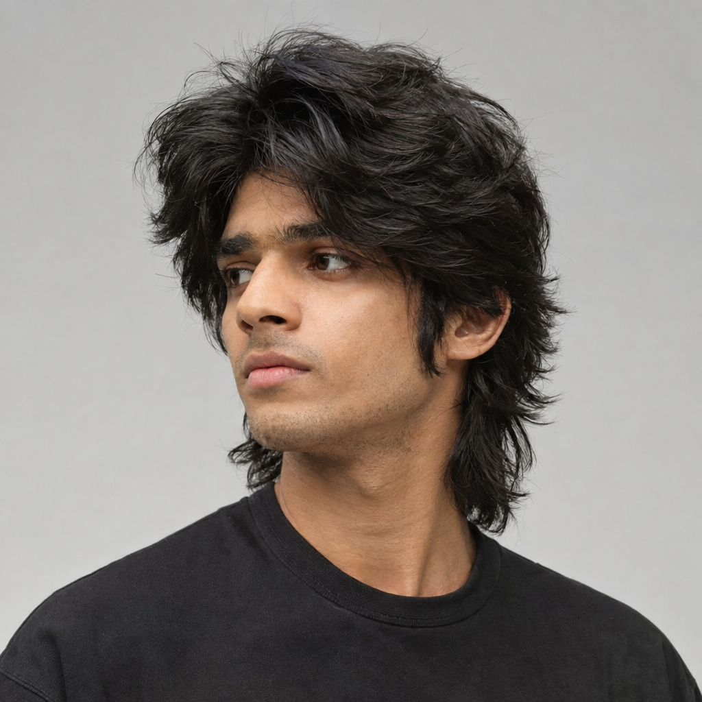 Wolf cut trending hairstyle for men