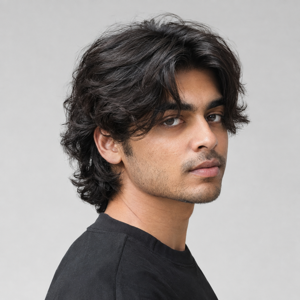 Layered shag hairstyle for men