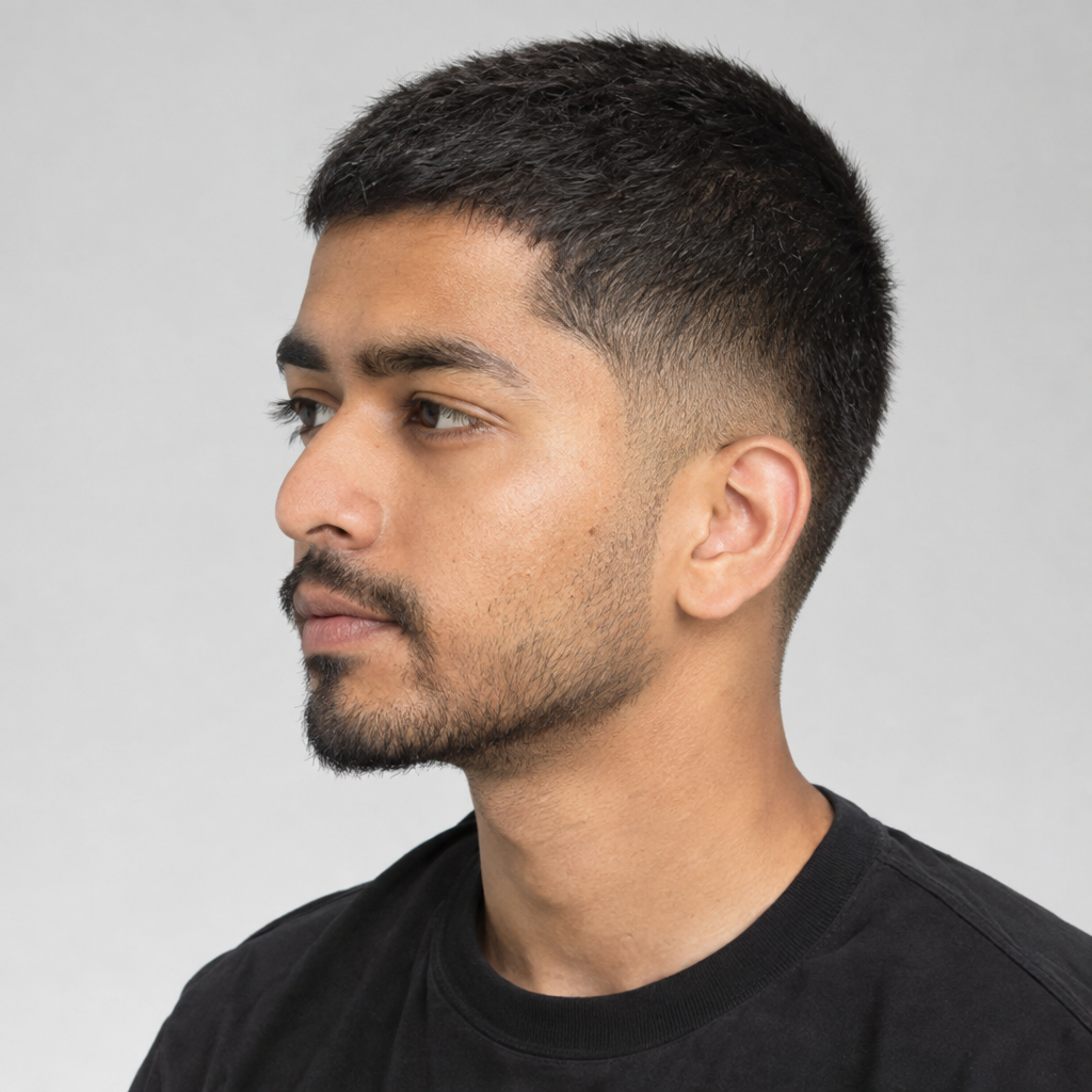 Buzz cut with taper for men